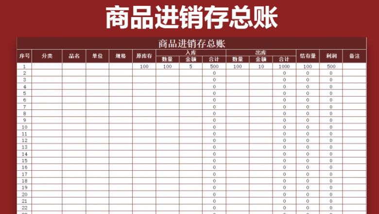 商品进销存总账