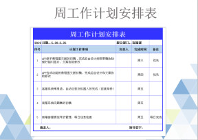 周工作计划安排表