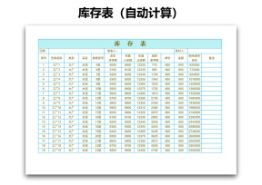 库存表（自动计算）