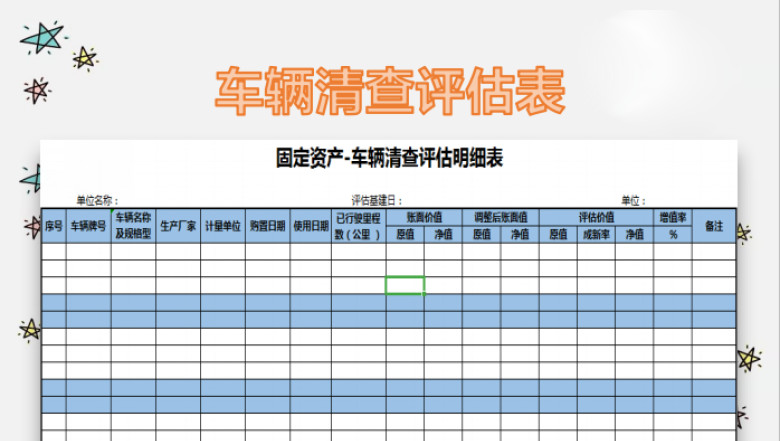 车辆清查评估明细表