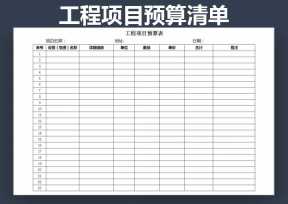 工程项目预算清单