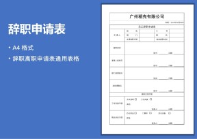 辞职申请表离职申请表