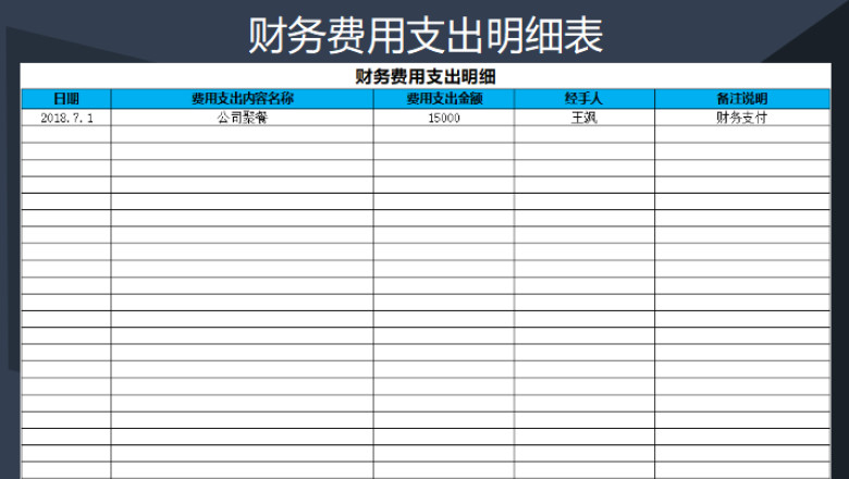 财务报表项目费用明细