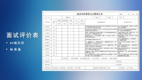 面试评价维度及分数统计表
