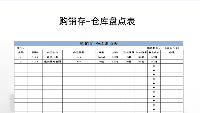 购销存-仓库盘点表