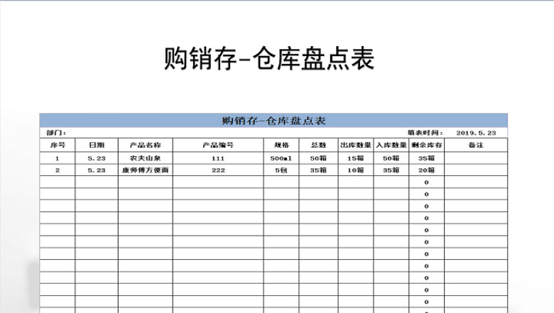 购销存-仓库盘点表