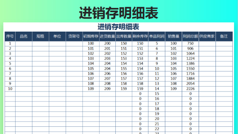 进销存明细表