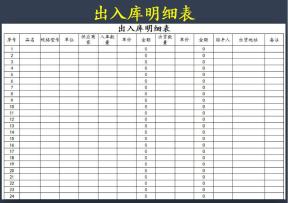 出入库明细表