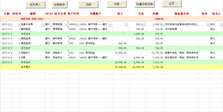 出纳管理系统(可生成现金流量表)