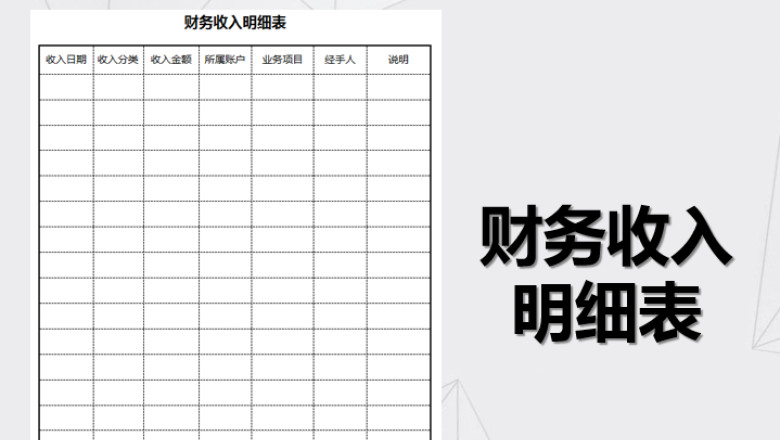 财务收入明细表