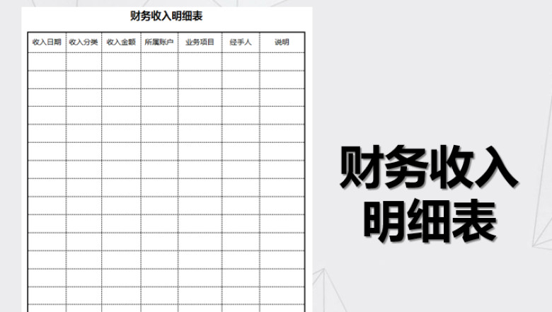 财务收入明细表