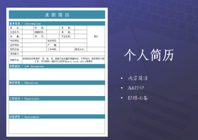 个人简历模板商务进度表