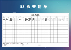 5S检查清单