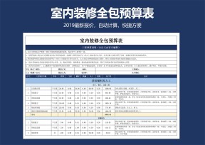 室内装修全包预算表（含公式自动计算）