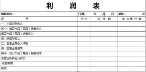 财务报表—利润报表财务表一般企业利润表模板