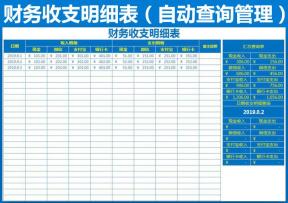 财务收支明细表（自动管理查询）