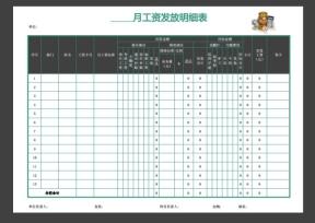 工资发放明细表
