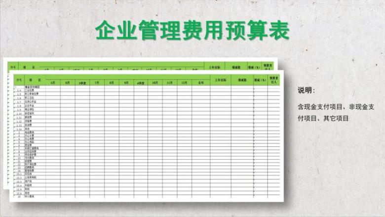 企业管理费用预算表