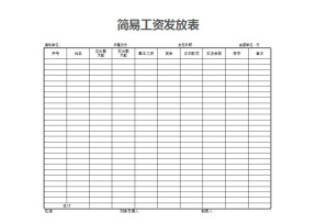 简易工资发放表