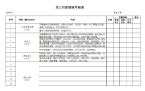 绩效考核表