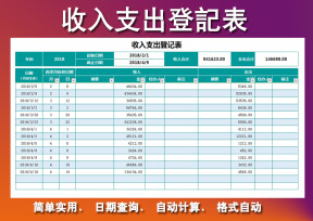 财务收入支出登记表