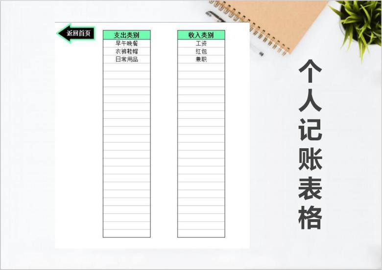 个人财务记账表格系统