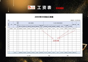 工资明细表（带公式自动计算）