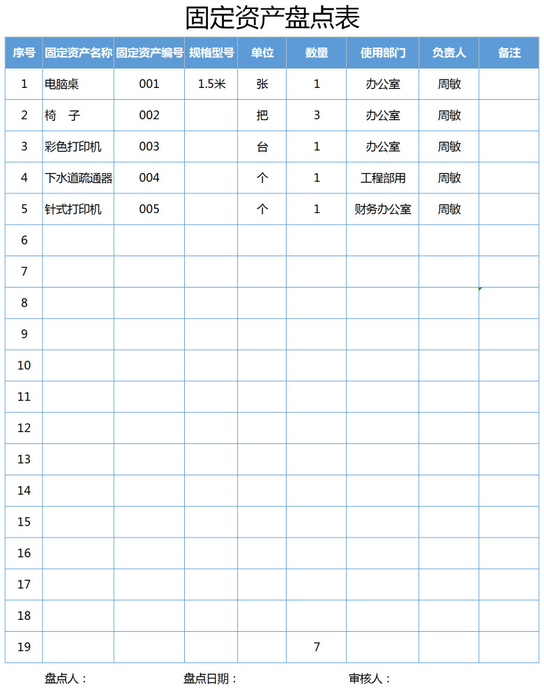 固定资产盘点表