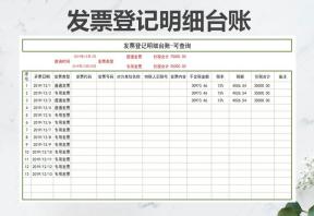 发票登记明细账-可查询
