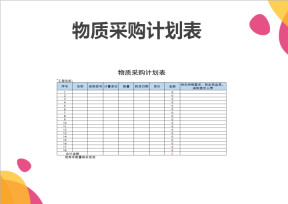 物质采购计划表