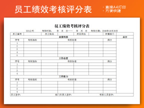 员工绩效考核评分表