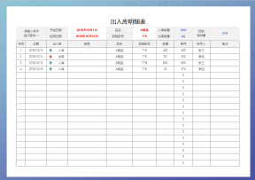 出入库登记表