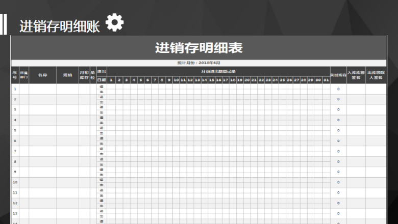 进销存明细账(仓库)