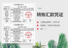 转账汇款凭证模板(带公章）