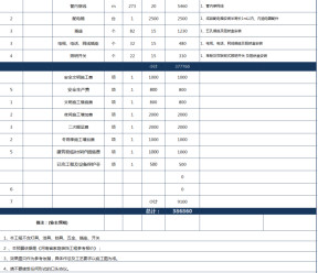 装修报价预算单
