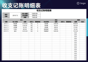 收支记账明细表