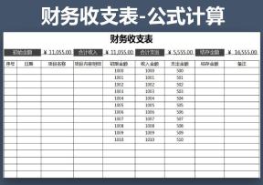 财务收支表-公式计算