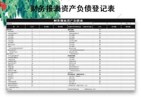 财务报表资产负债表