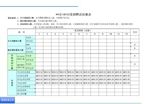 月度招聘总结报表
