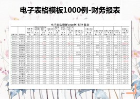 电子表格模板1000例财务报表