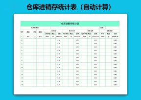 仓库进销存统计表（自动计算）