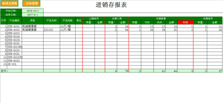 进销财系统(一键库存