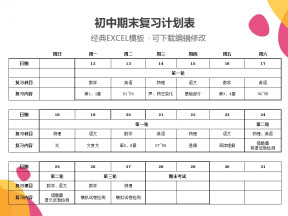 初中期末复习计划表