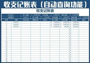 收支记账表（自动查询功能）