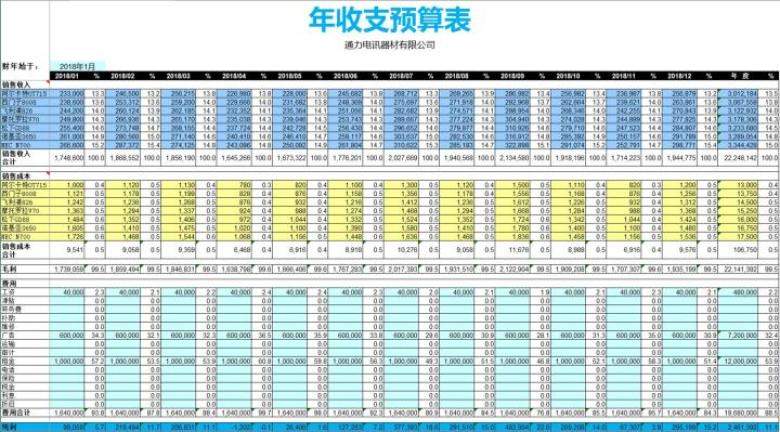 年度收支预算表1