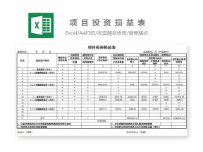 项目投资损益表-投资收入明细表
