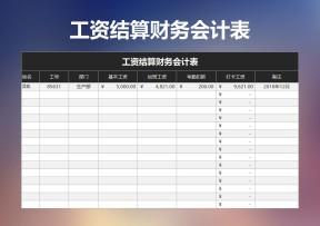 工资结算财务会计表
