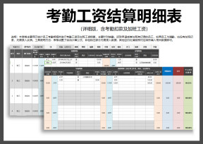 员工考勤工资结算明细表