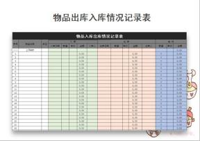 物品出库入库情况记录表