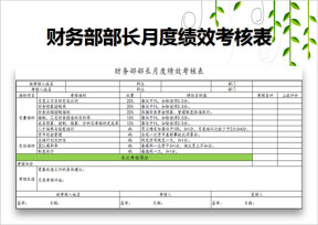 财务部部长月度绩效考核表